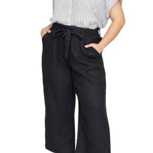 Sanctuary  Inland Linen Wide-leg Cropped Pant